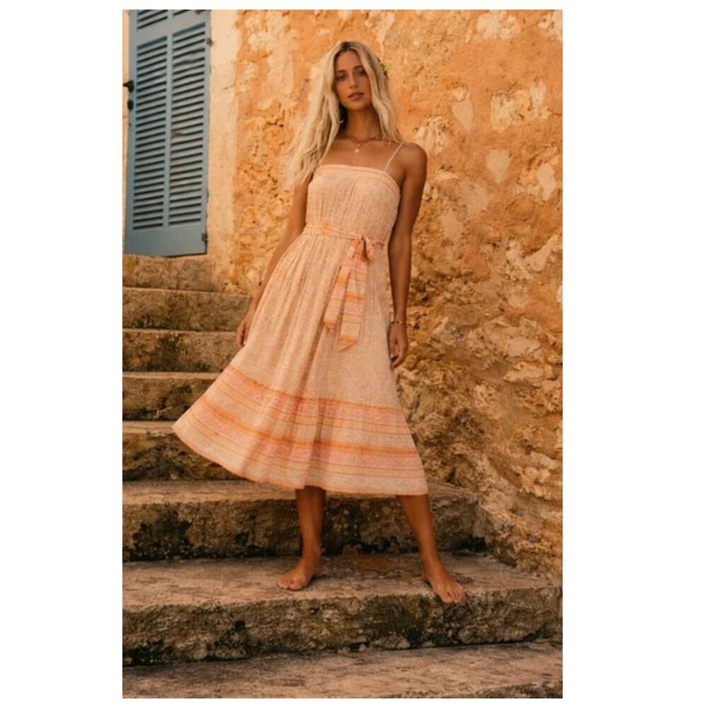 BILLABONG Wish For You Sleeveless Midi Sundress In Pink Dream Size Small